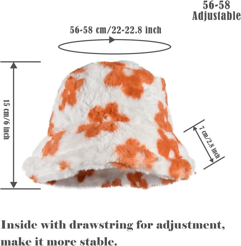 Yonchic Store Winter Soft Faux Fur Plush Bucket Hat, Lovely Fisherman Cap, Fashion Outdoor Thick Warm Sun Cap for Women - Image 2